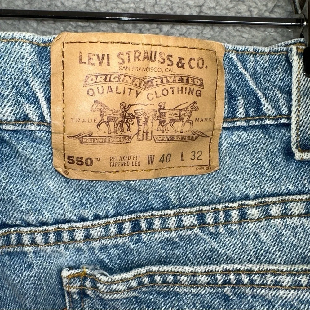 Vintage 90s Levi's 550 Jeans Mens 40x32 Blue Relaxed Fit Orange Tab Tapered Leg